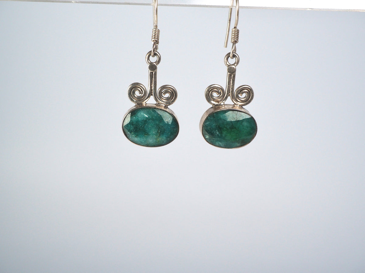 Green Emrald Earpiece Silver 925