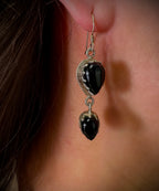Black Onyx earpiece Silver 925