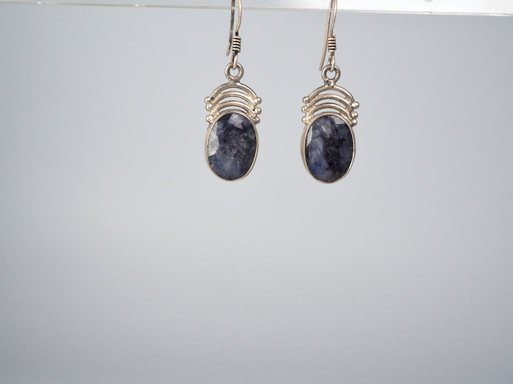 Blue Sapphire Earpiece Silver 925