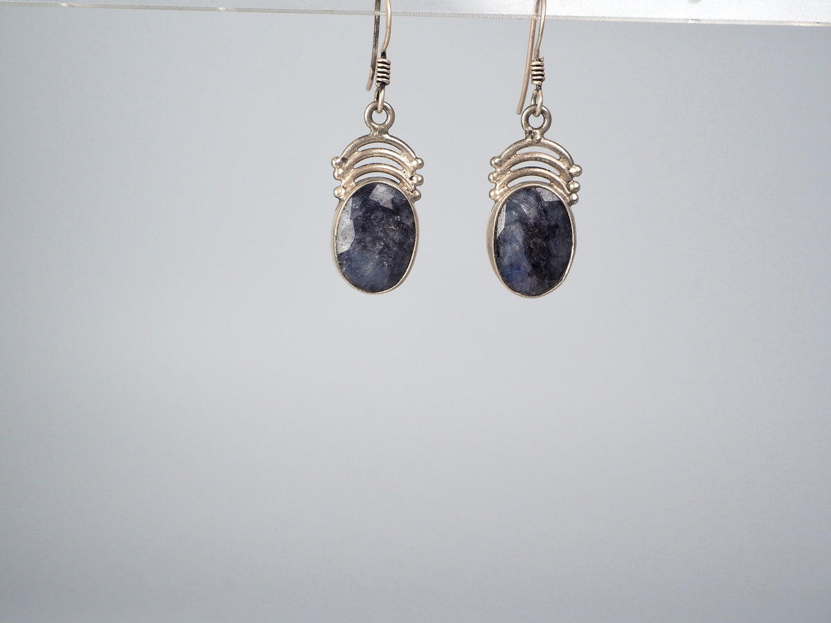 Blue Sapphire Earpiece Silver 925