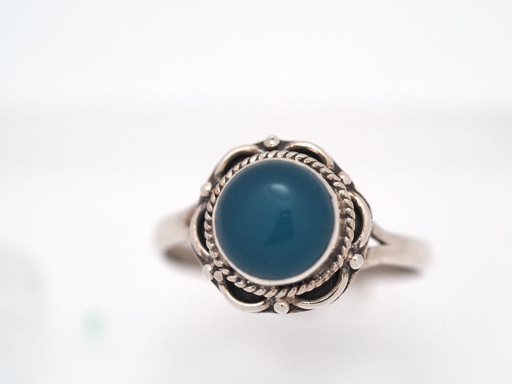 Flow Blue Agate Ring