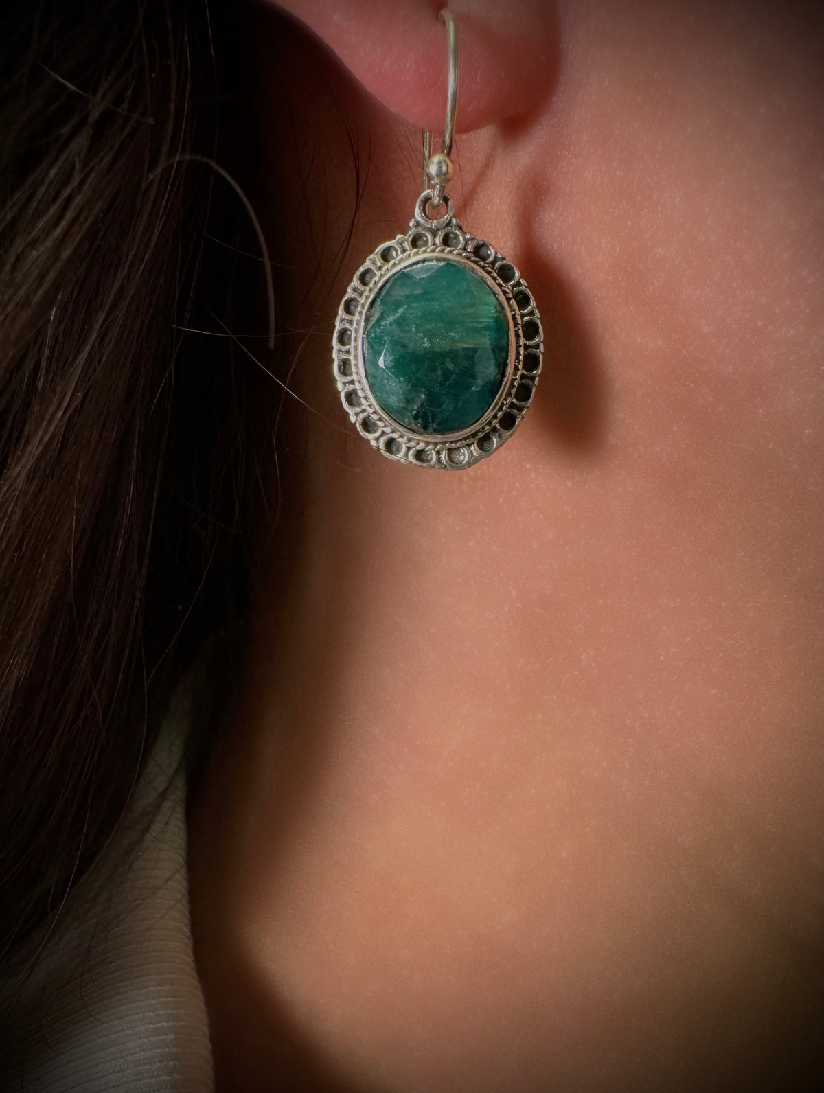 Green Emrald Earpiece Silver 925 ?