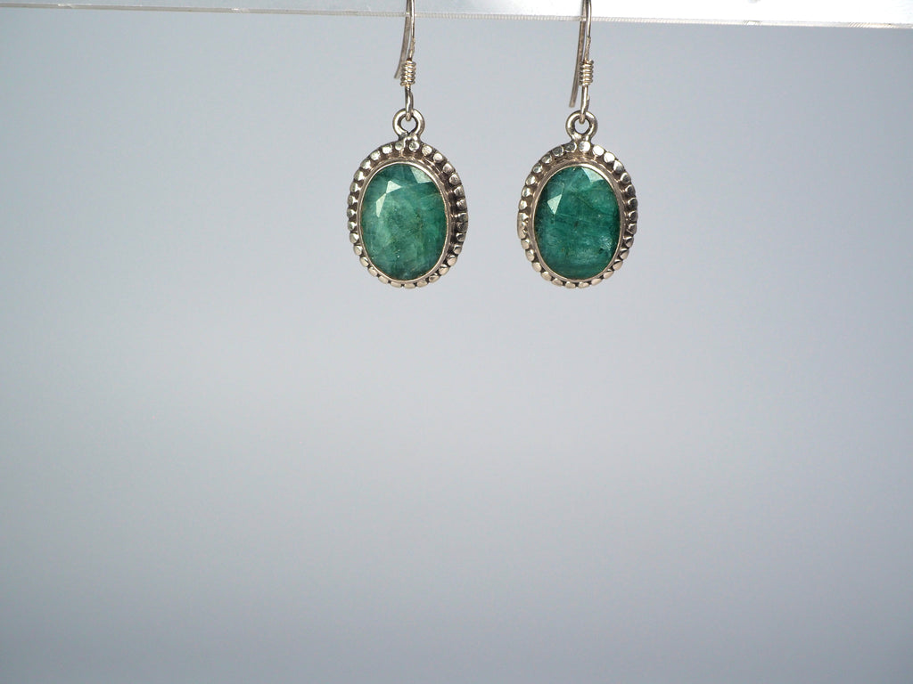Green Emrald Earpiece Silver 925