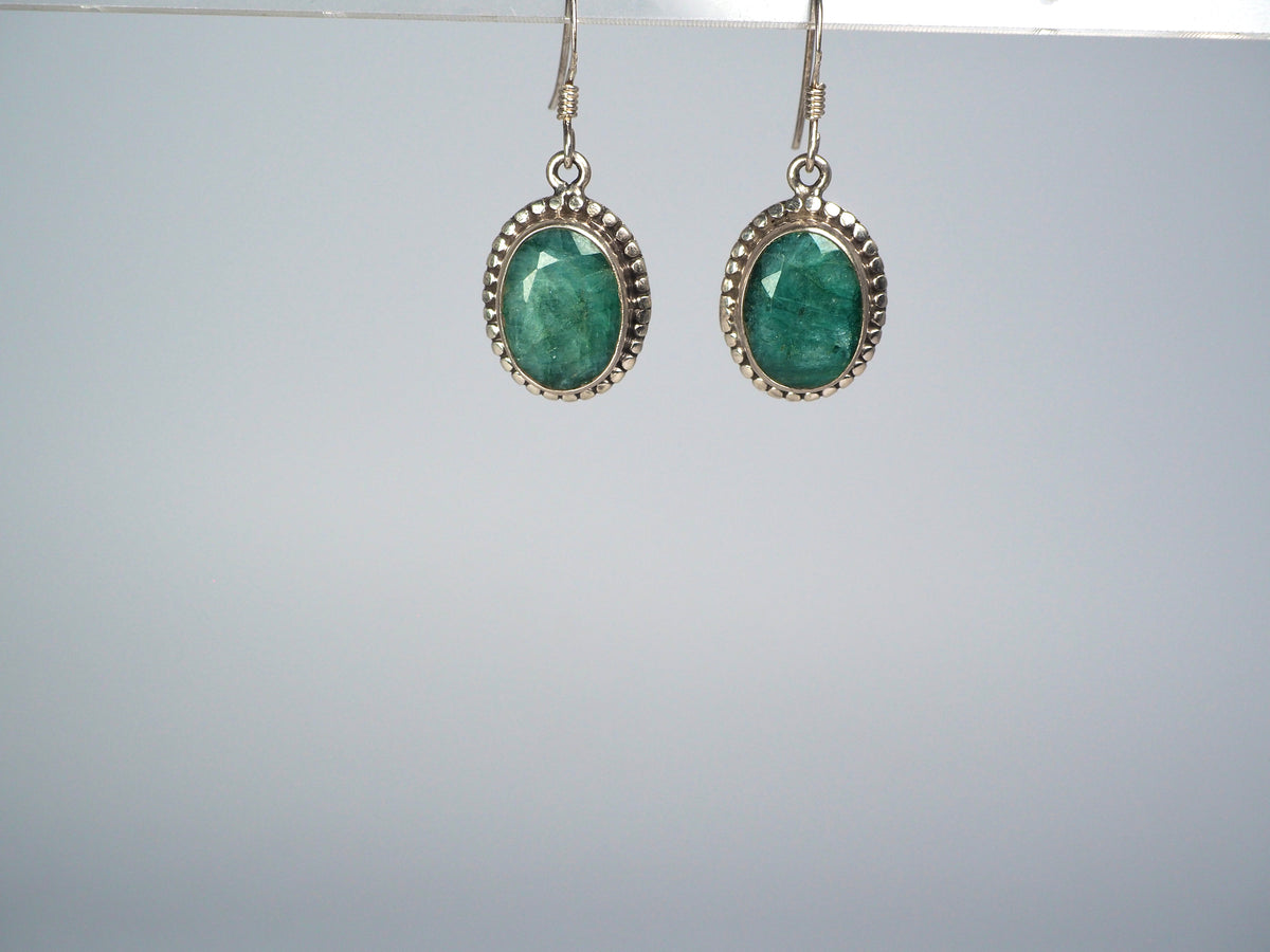 Green Emrald Earpiece Silver 925