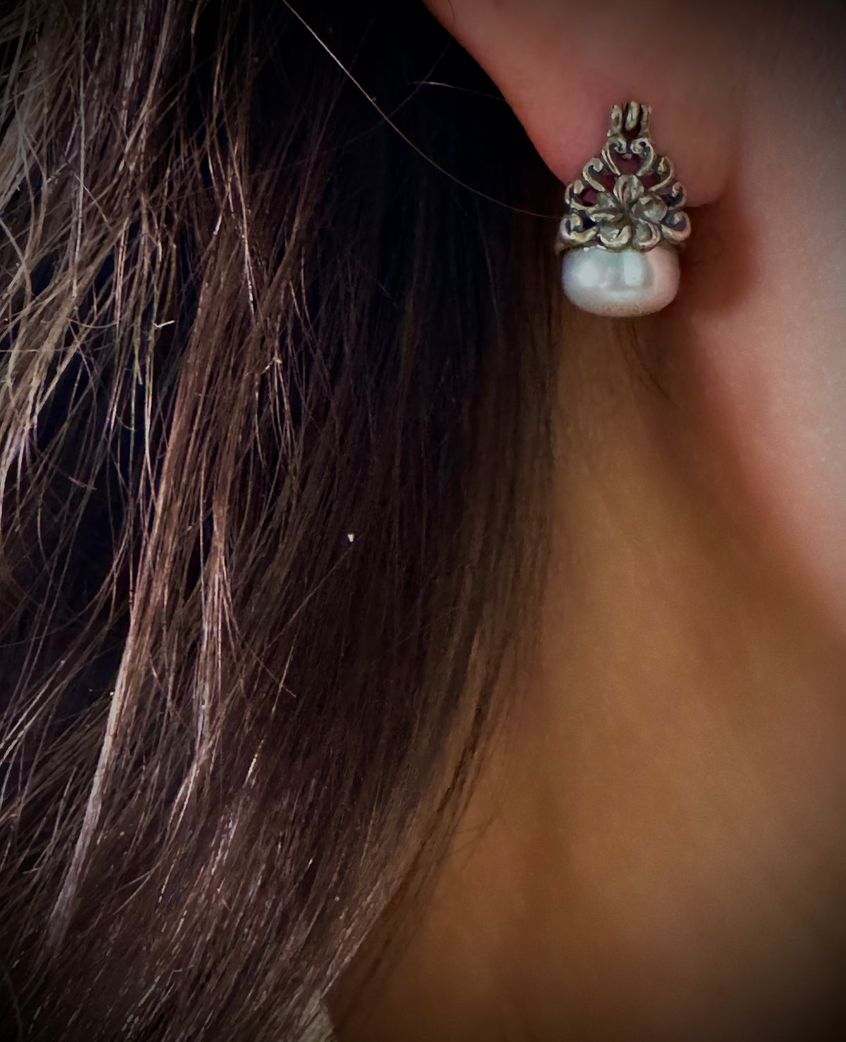 Pearl Earpiece 2 Silver 925