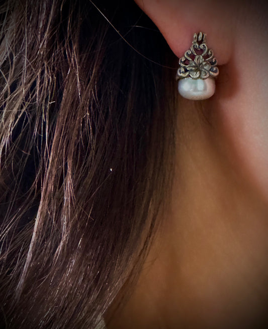Pearl Earpiece 2 Silver 925