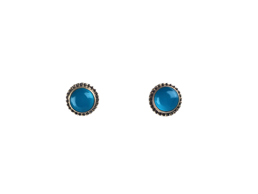Blue agaat stud earring Silver 925